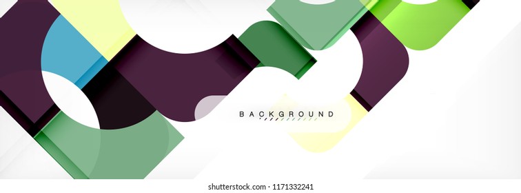 Banner abstracto de composición de cuadrados coloridos. Ilustración de vectores para folletos o volantes de negocios, presentación y diseño web