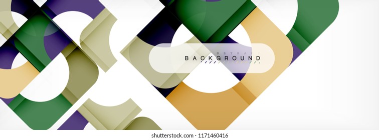 Banner abstracto de composición de cuadrados coloridos. Ilustración de vectores para folletos o volantes de negocios, presentación y diseño web