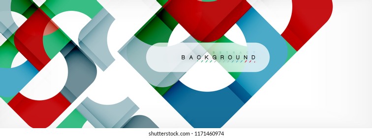 Banner abstracto de composición de cuadrados coloridos. Ilustración de vectores para folletos o volantes de negocios, presentación y diseño web