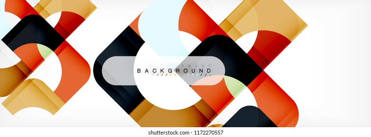 Colorful squares composition abstract banner. Vector illustration for business brochure or flyer, presentation and web design layout