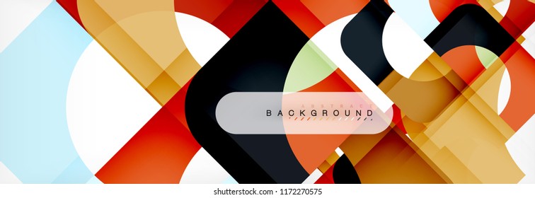 Colorful squares composition abstract banner. Vector illustration for business brochure or flyer, presentation and web design layout