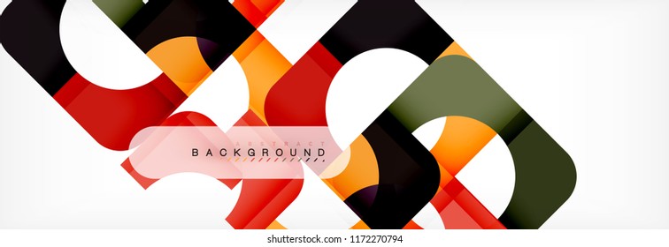 Colorful squares composition abstract banner. Vector illustration for business brochure or flyer, presentation and web design layout