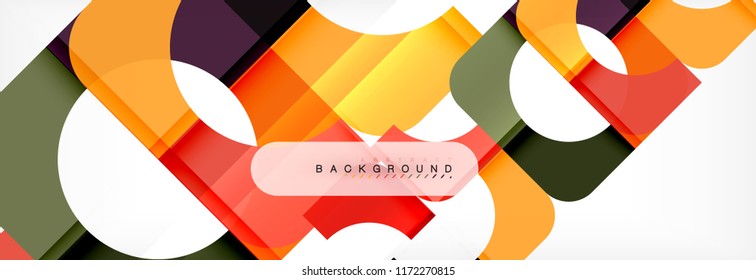 Banner abstracto de composición de cuadrados coloridos. Ilustración de vectores para folletos o volantes de negocios, presentación y diseño web
