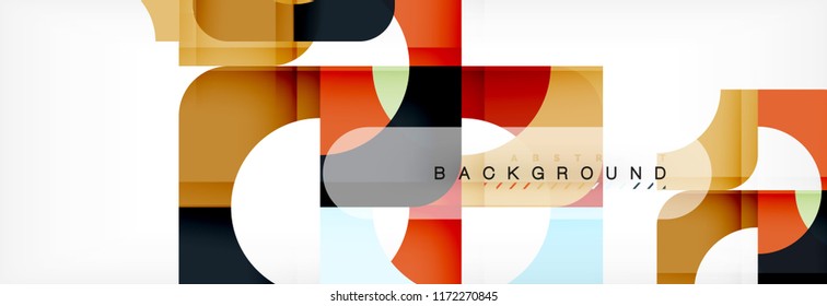 Colorful squares composition abstract banner. Vector illustration for business brochure or flyer, presentation and web design layout