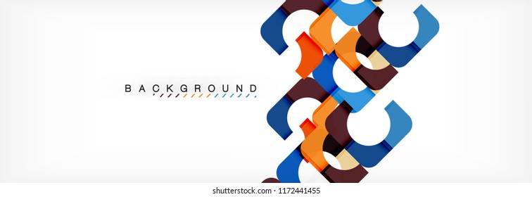 Colorful squares composition abstract banner. Vector illustration for business brochure or flyer, presentation and web design layout