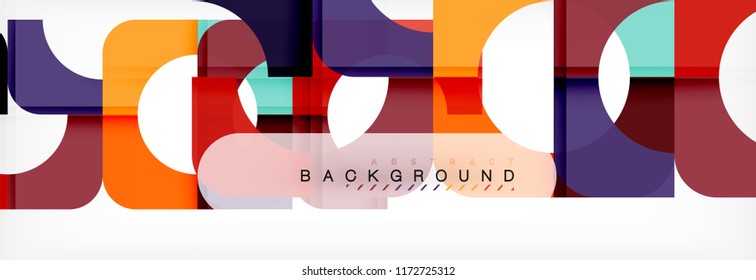 Colorful squares composition abstract banner. Vector illustration for business brochure or flyer, presentation and web design layout