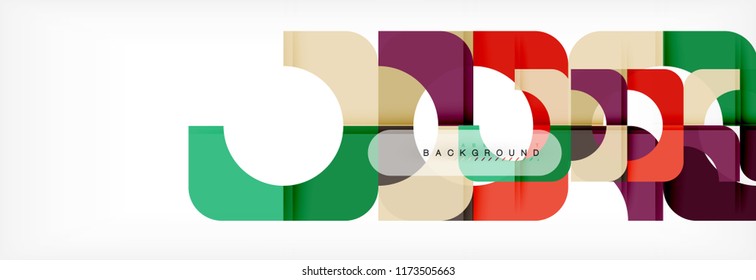 Colorful squares composition abstract banner. Vector illustration for business brochure or flyer, presentation and web design layout