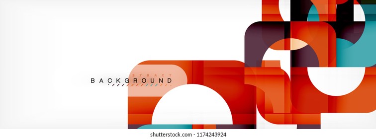 Colorful squares composition abstract banner. Vector illustration for business brochure or flyer, presentation and web design layout