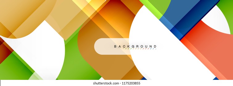 Colorful squares composition abstract banner. Vector illustration for business brochure or flyer, presentation and web design layout