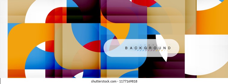 Colorful squares composition abstract banner. Vector illustration for business brochure or flyer, presentation and web design layout