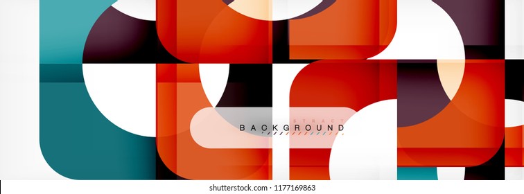 Colorful squares composition abstract banner. Vector illustration for business brochure or flyer, presentation and web design layout