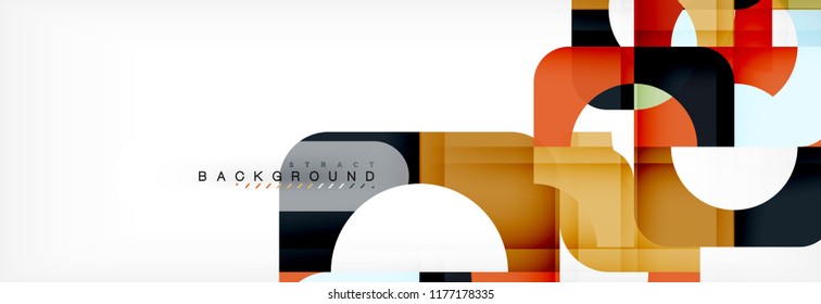 Banner abstrato de composição de quadrados coloridos. Ilustração vetorial para folheto ou folheto comercial, apresentação e layout de design da Web