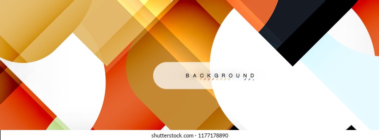 Colorful squares composition abstract banner. Vector illustration for business brochure or flyer, presentation and web design layout