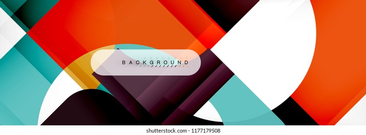 Colorful squares composition abstract banner. Vector illustration for business brochure or flyer, presentation and web design layout
