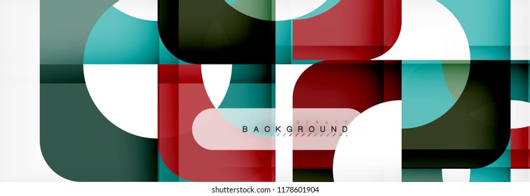 Colorful squares composition abstract banner. Vector illustration for business brochure or flyer, presentation and web design layout