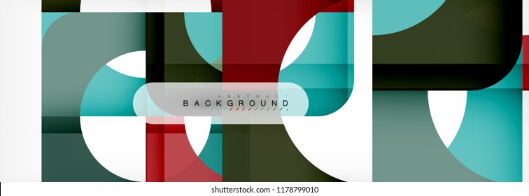 Colorful squares composition abstract banner. Vector illustration for business brochure or flyer, presentation and web design layout