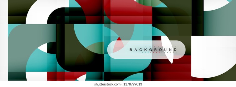 Banner abstracto de composición de cuadrados coloridos. Ilustración de vectores para folletos o volantes de negocios, presentación y diseño web