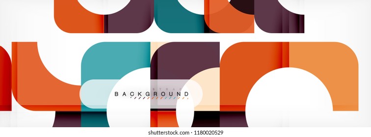 Colorful squares composition abstract banner. Vector illustration for business brochure or flyer, presentation and web design layout