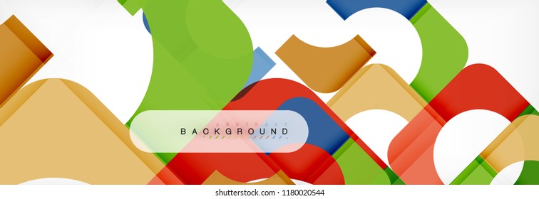 Banner abstracto de composición de cuadrados coloridos. Ilustración de vectores para folletos o volantes de negocios, presentación y diseño web