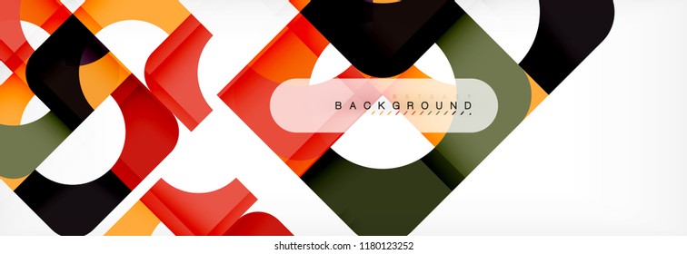 Colorful squares composition abstract banner. Vector illustration for business brochure or flyer, presentation and web design layout