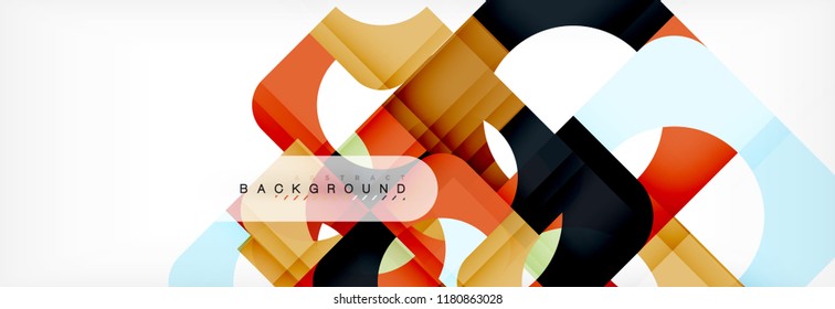 Colorful squares composition abstract banner. Vector illustration for business brochure or flyer, presentation and web design layout