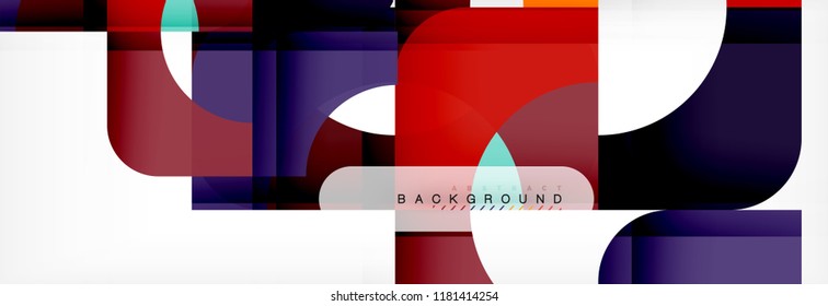 Colorful squares composition abstract banner. Vector illustration for business brochure or flyer, presentation and web design layout