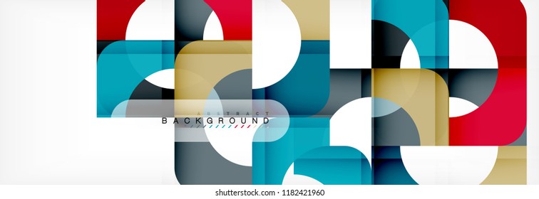 Colorful squares composition abstract banner. Vector illustration for business brochure or flyer, presentation and web design layout