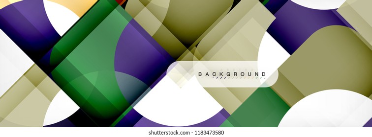 Banner abstracto de composición de cuadrados coloridos. Ilustración de vectores para folletos o volantes de negocios, presentación y diseño web