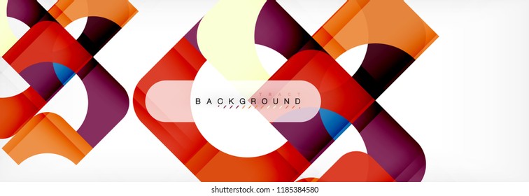 Banner abstracto de composición de cuadrados coloridos. Ilustración de vectores para folletos o volantes de negocios, presentación y diseño web