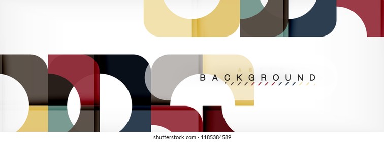 Colorful squares composition abstract banner. Vector illustration for business brochure or flyer, presentation and web design layout