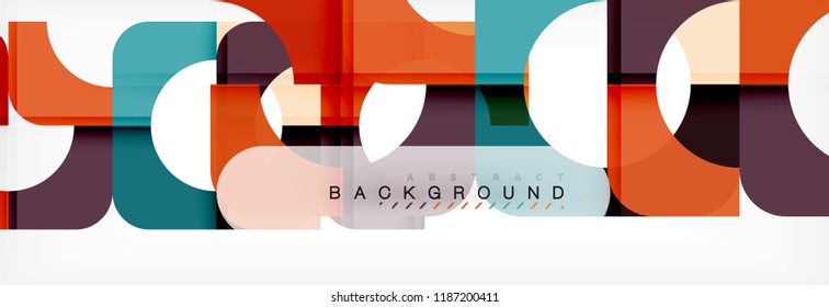 Banner abstracto de composición de cuadrados coloridos. Ilustración de vectores para folletos o volantes de negocios, presentación y diseño web