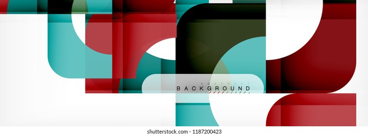 Colorful squares composition abstract banner. Vector illustration for business brochure or flyer, presentation and web design layout