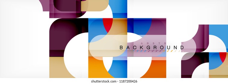 Banner abstrato de composição de quadrados coloridos. Ilustração vetorial para folheto ou folheto comercial, apresentação e layout de design da Web