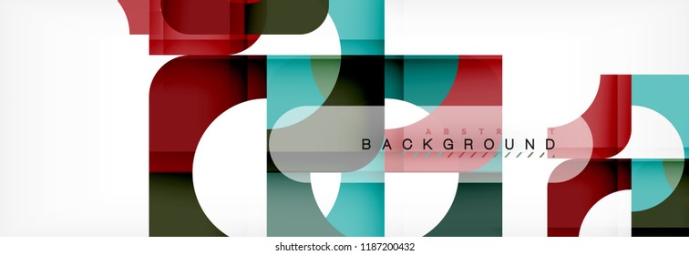 Colorful squares composition abstract banner. Vector illustration for business brochure or flyer, presentation and web design layout