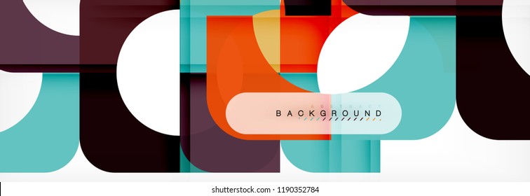 Banner abstracto de composición de cuadrados coloridos. Ilustración de vectores para folletos o volantes de negocios, presentación y diseño web