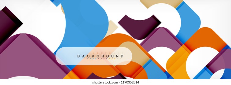 Colorful squares composition abstract banner. Vector illustration for business brochure or flyer, presentation and web design layout