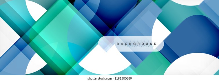 Colorful squares composition abstract banner. Vector illustration for business brochure or flyer, presentation and web design layout