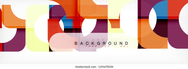 Colorful squares composition abstract banner. Vector illustration for business brochure or flyer, presentation and web design layout