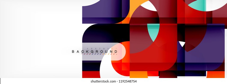Colorful squares composition abstract banner. Vector illustration for business brochure or flyer, presentation and web design layout