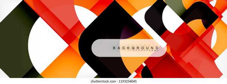 Banner abstracto de composición de cuadrados coloridos. Ilustración de vectores para folletos o volantes de negocios, presentación y diseño web