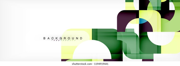 Colorful squares composition abstract banner. Vector illustration for business brochure or flyer, presentation and web design layout