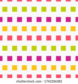 Colorful squares flat seamless pattern. Vector illustration.