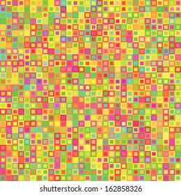 Colorful squares in frame pattern background