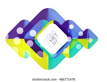 Colorful squares, geometric elements, abstract background template