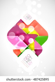 Colorful squares, geometric elements, abstract background template