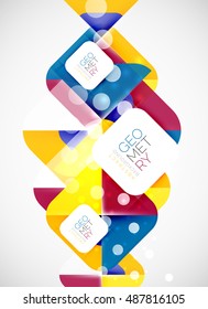 Colorful squares, geometric elements, abstract background template