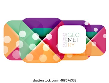 Colorful squares, geometric elements, abstract background template