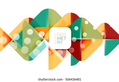 Colorful squares, geometric elements, abstract background template