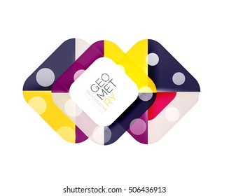 Colorful squares, geometric elements, abstract background template