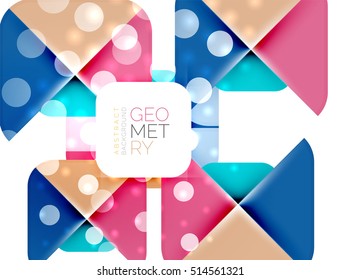Colorful squares, geometric elements, abstract background template